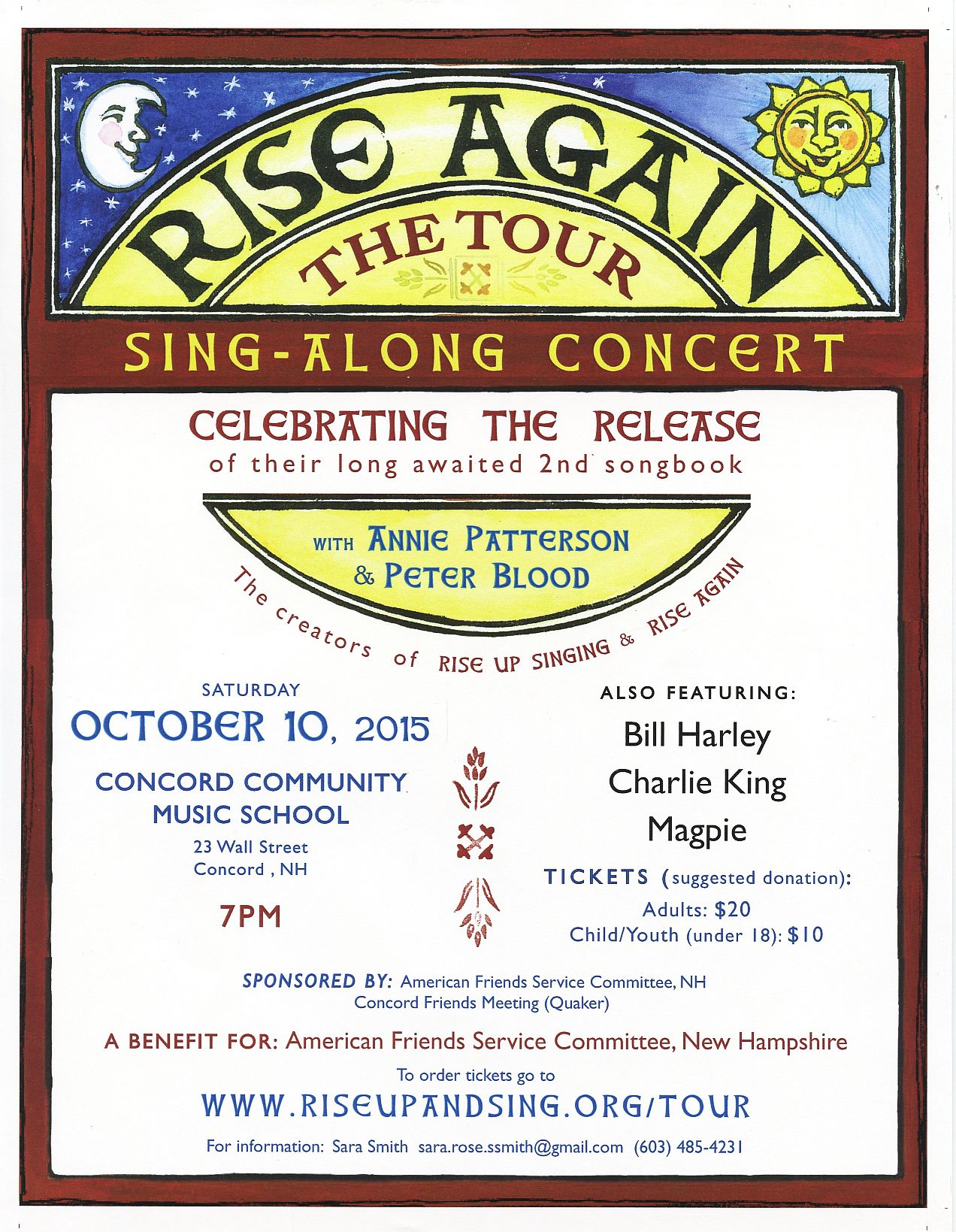 poster for Rise Again Concert in Concord, NH, USA on October 10, 2015