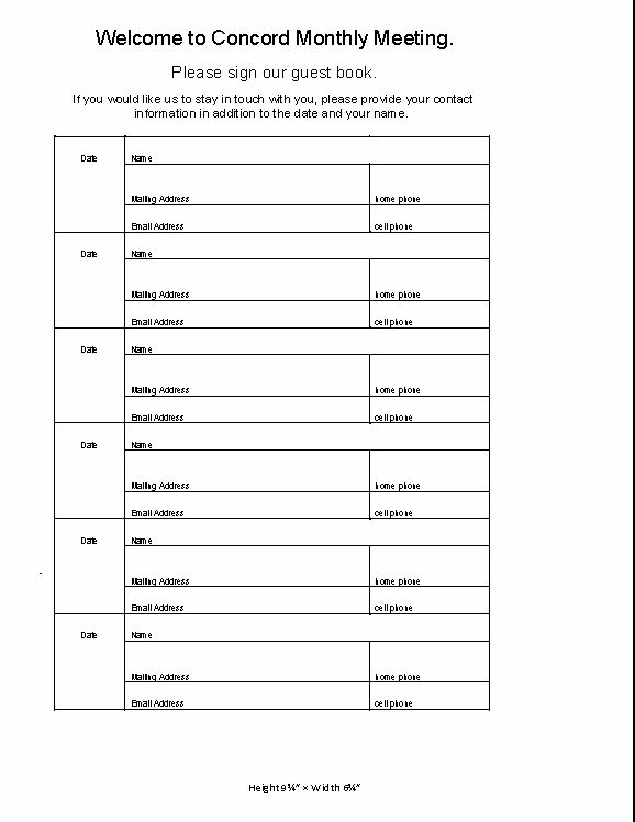 image of ‘Guest Book Page’