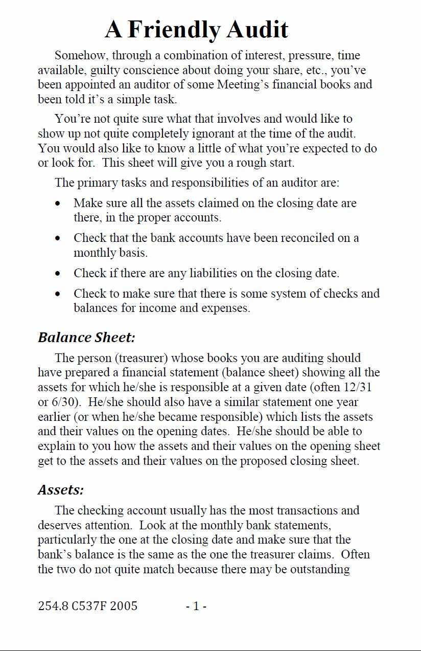 “A Friendly Audit” by Jack N. Childs, Jr.